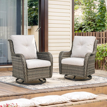 Save 60% - Outdoor 2PC PE Rattan Swivel Glider Chairs, NTC Series - Belord