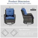 Save 60% - Outdoor 2PC PE Rattan Swivel Glider Chairs, NTC Series - Belord