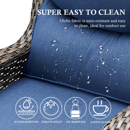 Premium Outdoor 8PCS Sofa Set with Coffee Table for Garden & Deck – 6" Cushion Comfort, NT Series