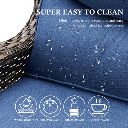 Premium Outdoor 8PCS Sofa Set with Coffee Table for Garden & Deck – 6" Cushion Comfort, NT Series