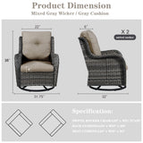 Save 60% - Outdoor 2PC PE Rattan Swivel Glider Chairs, NTC Series - Belord