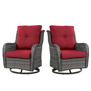 Save 60% - Outdoor 2PC PE Rattan Swivel Glider Chairs, NTC Series - Belord