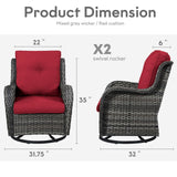 Save 60% - Outdoor 2PC PE Rattan Swivel Glider Chairs, NTC Series - Belord