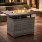 43" Rectangular Wicker Fire Pit Table with Lift-Up Adjustable Tabletop