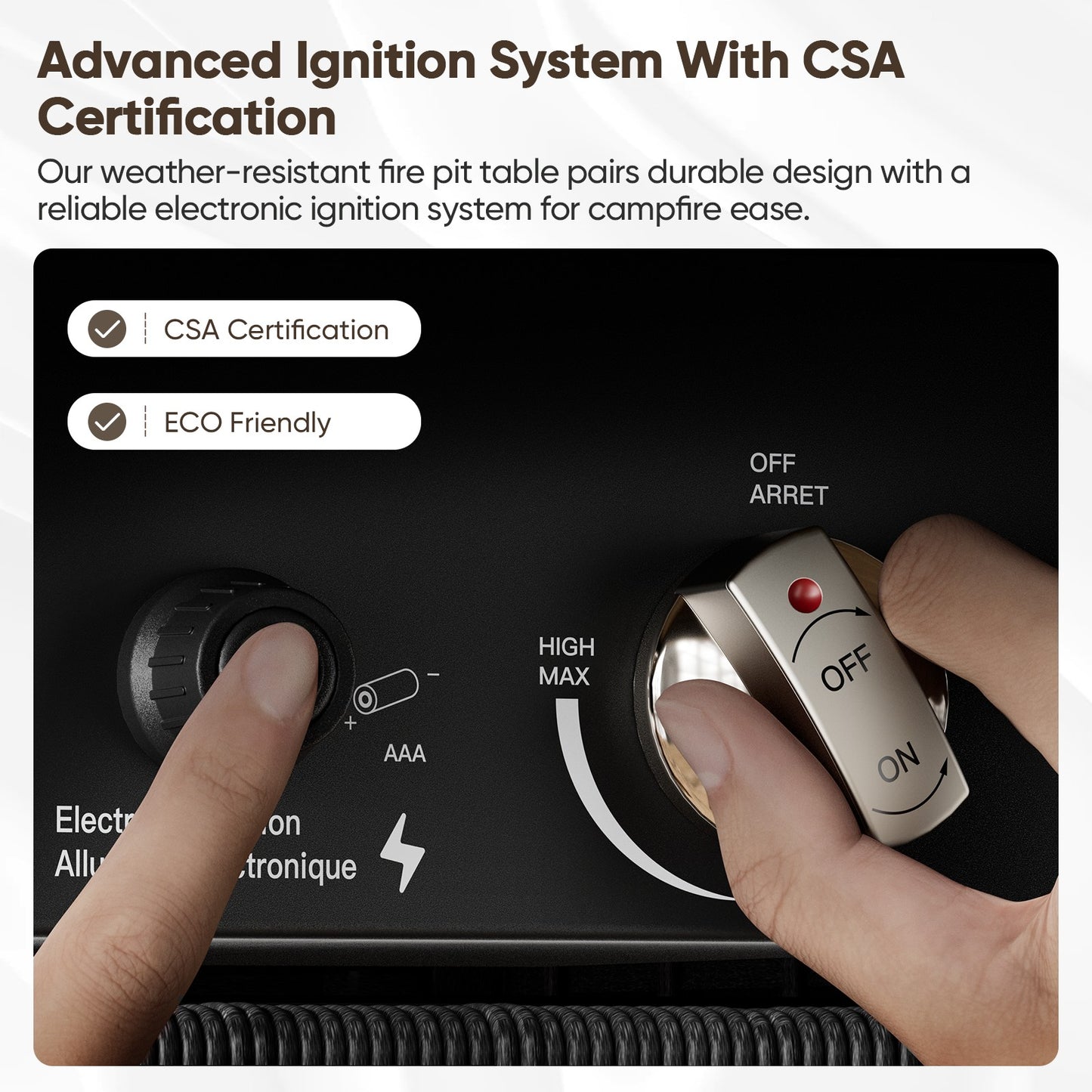 43" Rectangular Wicker Fire Pit Table with Lift-Up Adjustable Tabletop