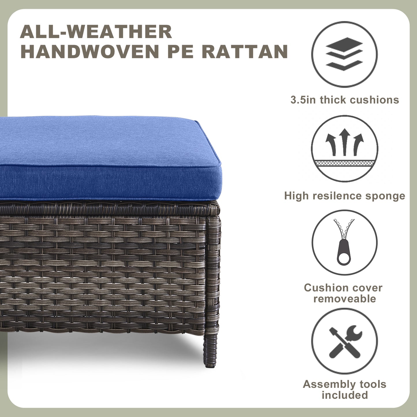 6-Piece Outdoor Rectangular Fire Pit Table Set with 33-Seat Sofa, Swivel Chairs & Footrests, NTC Series