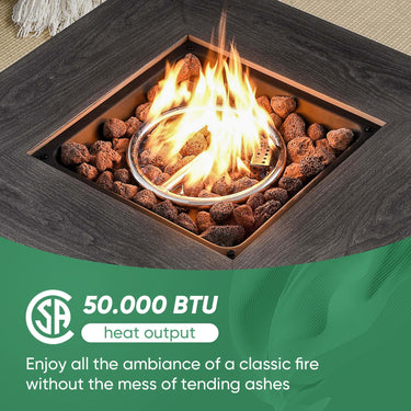 Fire Pit Table Set with Swivel Glider Chairs and Sofa, NTC Series - Belord