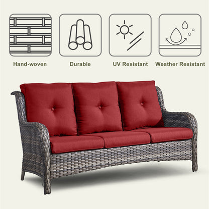 4-Piece Outdoor Conversation Set with Rectangular Fire Table, Sofa & Swivel Chairs, NTC Series