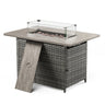 Rectangular Fire Pit Table with Glass Cover - Belord