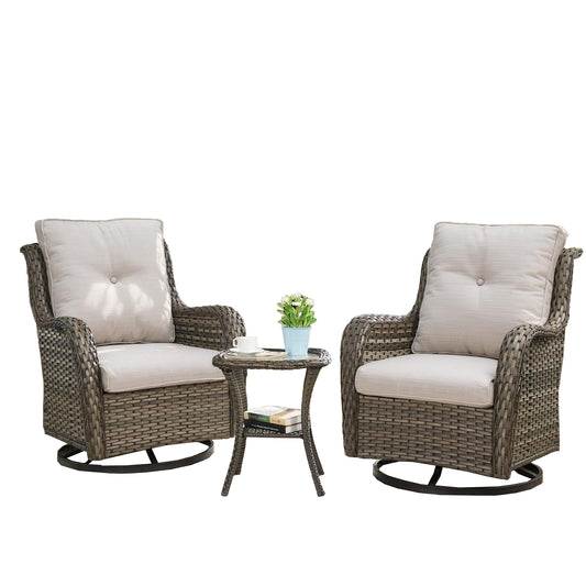 Save 40% - Swivel Glider Chairs Set with Side Table, NTC Series