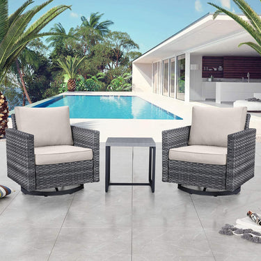 Swivel Glider Chairs Set with Side Table, GRS Series - Belord
