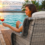 Save 50% - 7-Piece L-Shaped Patio Sectional Sofa Set + Wicker Coffee Table, NTC Series - Belord