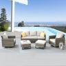 Patio Conversation Set 5-Piece with Sofa, Swivel Glider Chairs, and Ottoman, GRS Series - Belord