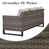 Patio Conversation Set 5-Piece with Sofa, Patio Chairs, and Ottoman, GRS Series - Belord