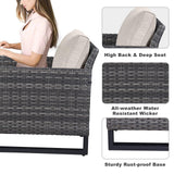 Patio Conversation Set 5-Piece with Sofa, Patio Chairs, and Ottoman, GRS Series - Belord