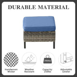 Patio Conversation Set 5-Piece with Sofa, Swivel Glider Chairs, and Ottoman, GRS Series - Belord
