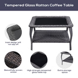 Save 50% - 7-Piece L-Shaped Patio Sectional Sofa Set + Wicker Coffee Table, NTC Series - Belord