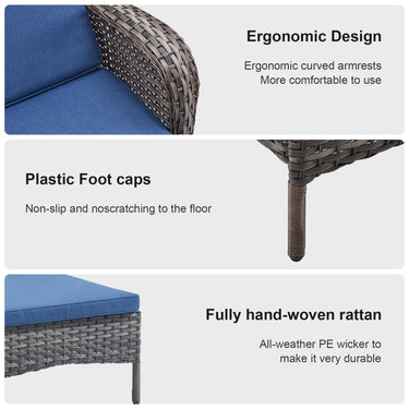 2-PC Outdoor Poolside 5-Position Adjustable Chaise Longue, NTC Series - Belord