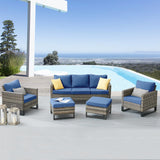 Patio Conversation Set 5-Piece with Sofa, Patio Chairs, and Ottoman, GRS Series - Belord