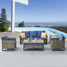 Patio Conversation Set 7-Piece with Sofa, Patio Chairs, Coffee Table, Side Table, and Ottoman, GRS Series - Belord