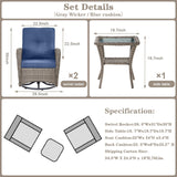 Swivel Glider Chairs Set with Side Table, NDS Series - Belord