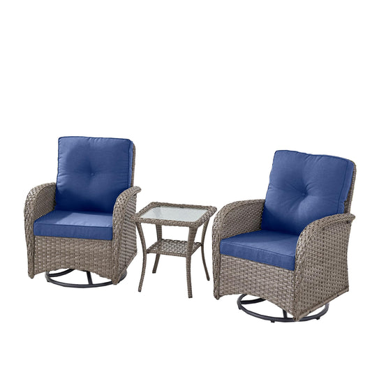 Swivel Glider Chairs Set with Side Table, NDS Series