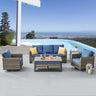 Patio Conversation Set 7-Piece with Sofa, Swivel Glider Chairs, Coffee Table, Side Table, and Ottoman, GRS Series - Belord