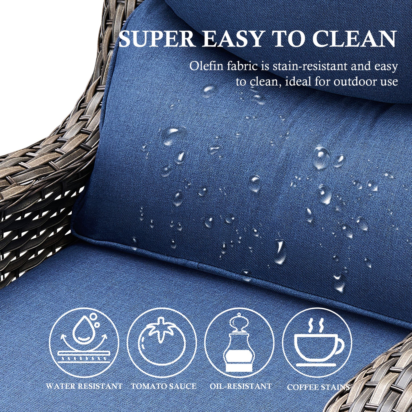 4PCS Outdoor Patio Fire Pit Set for Garden Parties, Rattan Sofa & Swivel Chairs with Rectangular Fire Table and Wind Glass, NT Series