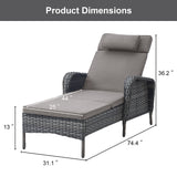 2-PC Outdoor Poolside 5-Position Adjustable Chaise Longue, NTC Series - Belord