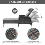 2-PC Outdoor Poolside 5-Position Adjustable Chaise Longue, NTC Series - Belord
