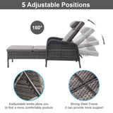 2-PC Outdoor Poolside 5-Position Adjustable Chaise Longue, NTC Series - Belord