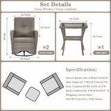 Swivel Glider Chairs Set with Side Table, NDS Series - Belord