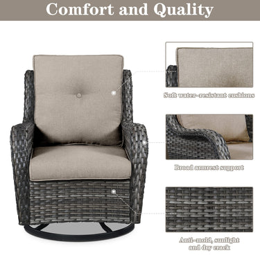 Save 60% - Swivel Glider Chairs Set with Side Table, NTC Series - Belord