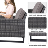 Patio Conversation Set 5-Piece with Sofa, Patio Chairs, and Ottoman, GRS Series - Belord