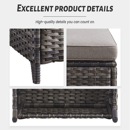 Outdoor PE Rattan Ottoman, NTC Series