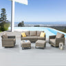Patio Conversation Set 5-Piece with Sofa, Swivel Glider Chairs, and Ottoman, GRS Series - Belord