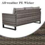 Patio Conversation Set 5-Piece with Sofa, Patio Chairs, and Ottoman, GRS Series - Belord