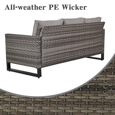 Patio Conversation Set 5-Piece with Sofa, Patio Chairs, and Ottoman, GRS Series - Belord