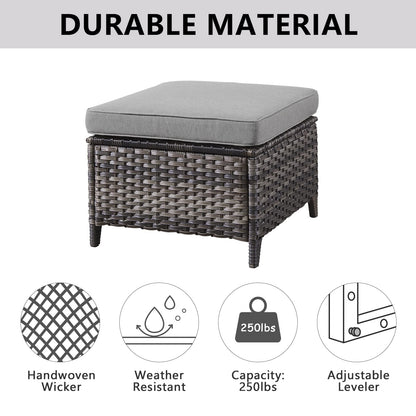 Outdoor PE Rattan Ottoman, NTC Series