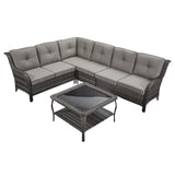 Save 50% - 7-Piece L-Shaped Patio Sectional Sofa Set + Wicker Coffee Table, NTC Series - Belord