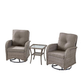 Swivel Glider Chairs Set with Side Table, NDS Series - Belord