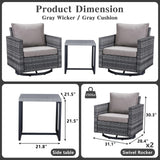 Swivel Glider Chairs Set with Side Table, GRS Series - Belord