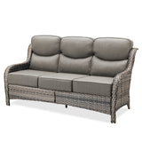 Oversized 3-Seat Wicker Sofa for Outdoor Patio – High Back & Extra Thick Cushions / NT Series - Belord
