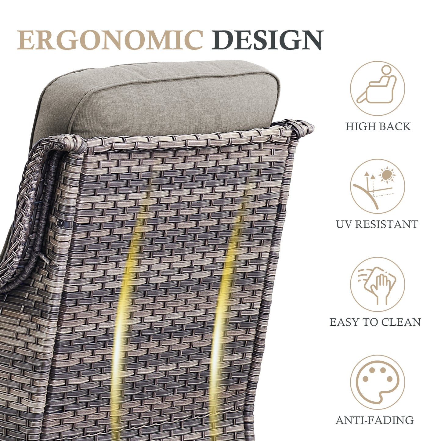 4PCS Outdoor Patio Fire Pit Set for Garden Parties, Rattan Sofa & Swivel Chairs with Rectangular Fire Table and Wind Glass, NT Series