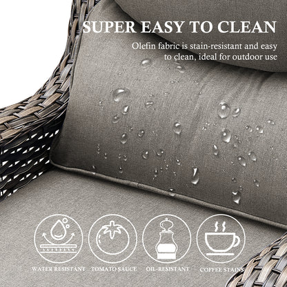 Premium Outdoor 8PCS Sofa Set with Coffee Table for Garden & Deck – 6" Cushion Comfort, NT Series