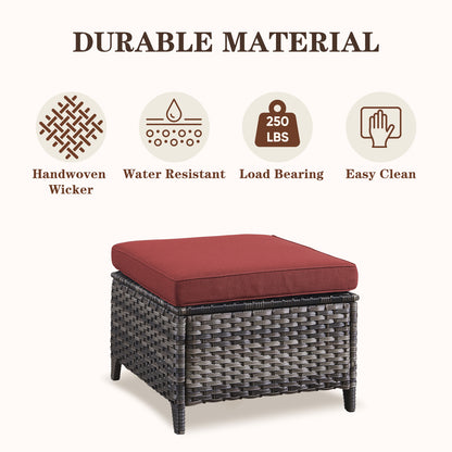Outdoor PE Rattan Ottoman, NTC Series