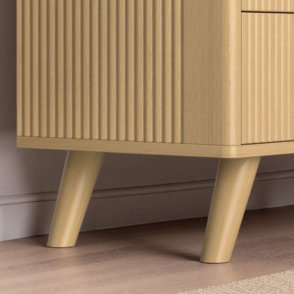 Save 50% - 47" Modern Wood Dresser with 8 Drawers – Fluted Boho Design, Chest of Drawers for Bedroom