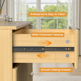 Natural wood 47-inch modern dresser with six drawers featuring fluted boho design, ideal for bedroom storage by Belord.