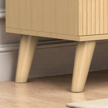 Natural wood 47-inch modern dresser with six drawers, fluted boho design by Belord, ideal for bedroom storage.