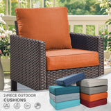 2 Set Outdoor Cushion, High Back and Deep Seating, 6" H x 24" W x 24" D - Belord